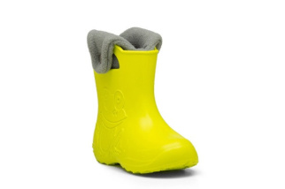 Camminare - detské zateplené gumáky žabka - žlté
