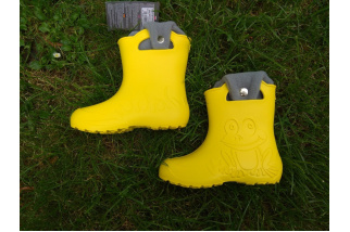 Camminare - detské zateplené gumáky žabka - žlté