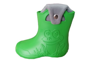 Camminare - detské zateplené gumáky žabka - zelené