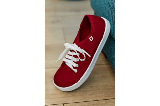 Plátené barefoot tenisky Anatomic ALL IN - červená/biela