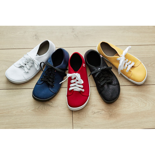 Plátené barefoot tenisky Anatomic ALL IN - červená/biela