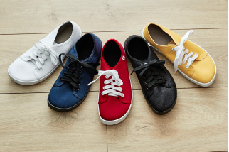 Plátené barefoot tenisky Anatomic ALL IN - červená/biela