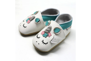 Kožené capačky Lait et Miel - jednorožec