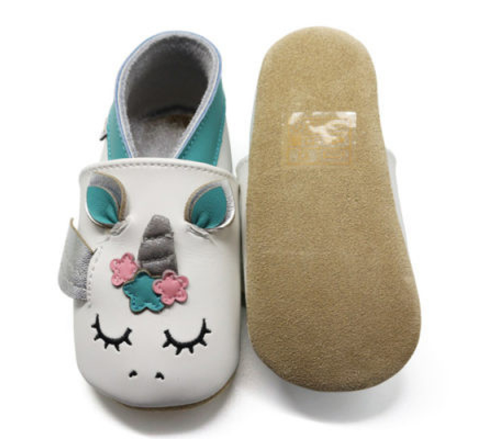 Kožené capačky Lait et Miel - jednorožec