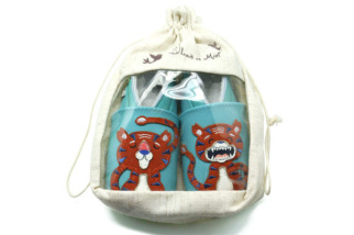 Kožené capačky Lait et Miel - tiger