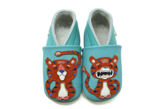 Kožené capačky Lait et Miel - tiger