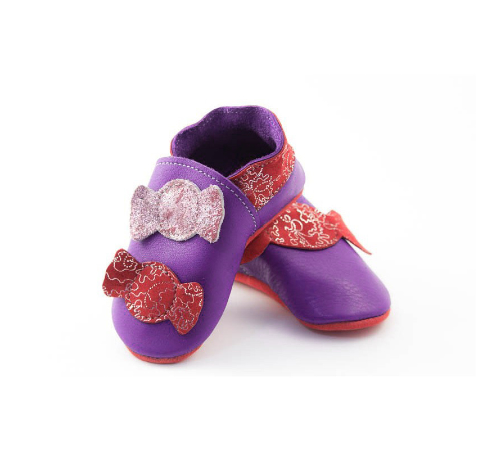 Kožené capačky Tomar cukríky fialové  S 18/19SP