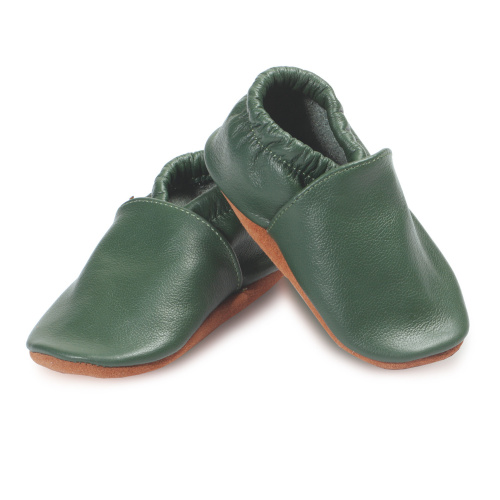 Kožené capačky Afelo - tmavozelené - jednofarebné