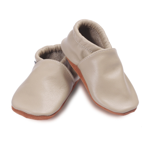 Kožené capačky Afelo - krémové - jednofarebné