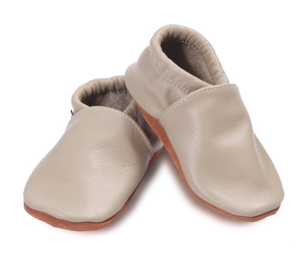 Kožené capačky Afelo - krémové - jednofarebné