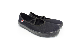 Plátené barefoot baleríny Anatomic ALL IN - čierna/čierna