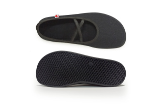 Plátené barefoot baleríny Anatomic ALL IN - čierna/čierna