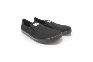 Plátené barefoot tenisky Anatomic ALL IN - SLIP ON - čierna/čierna