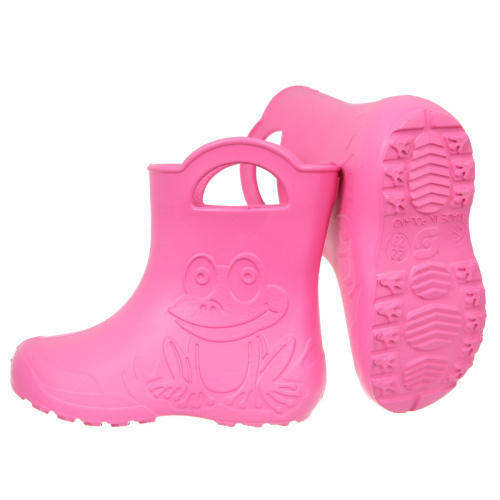 Camminare - detské gumáky žabka - tmavo ružové