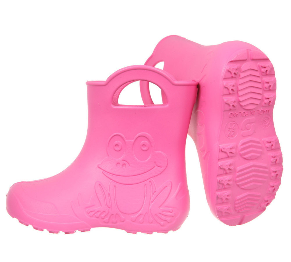 Camminare - detské gumáky žabka - tmavo ružové