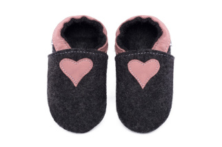 MERINO capačky Tomar tmavosivé so srdiečkom Cameo