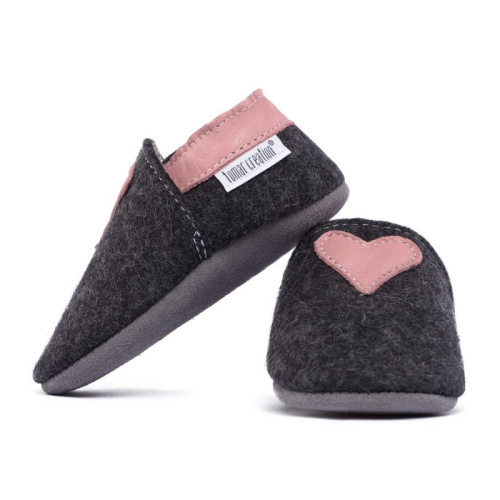 MERINO capačky Tomar tmavosivé so srdiečkom Cameo