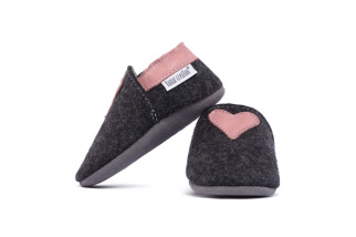 MERINO capačky Tomar tmavosivé so srdiečkom Cameo