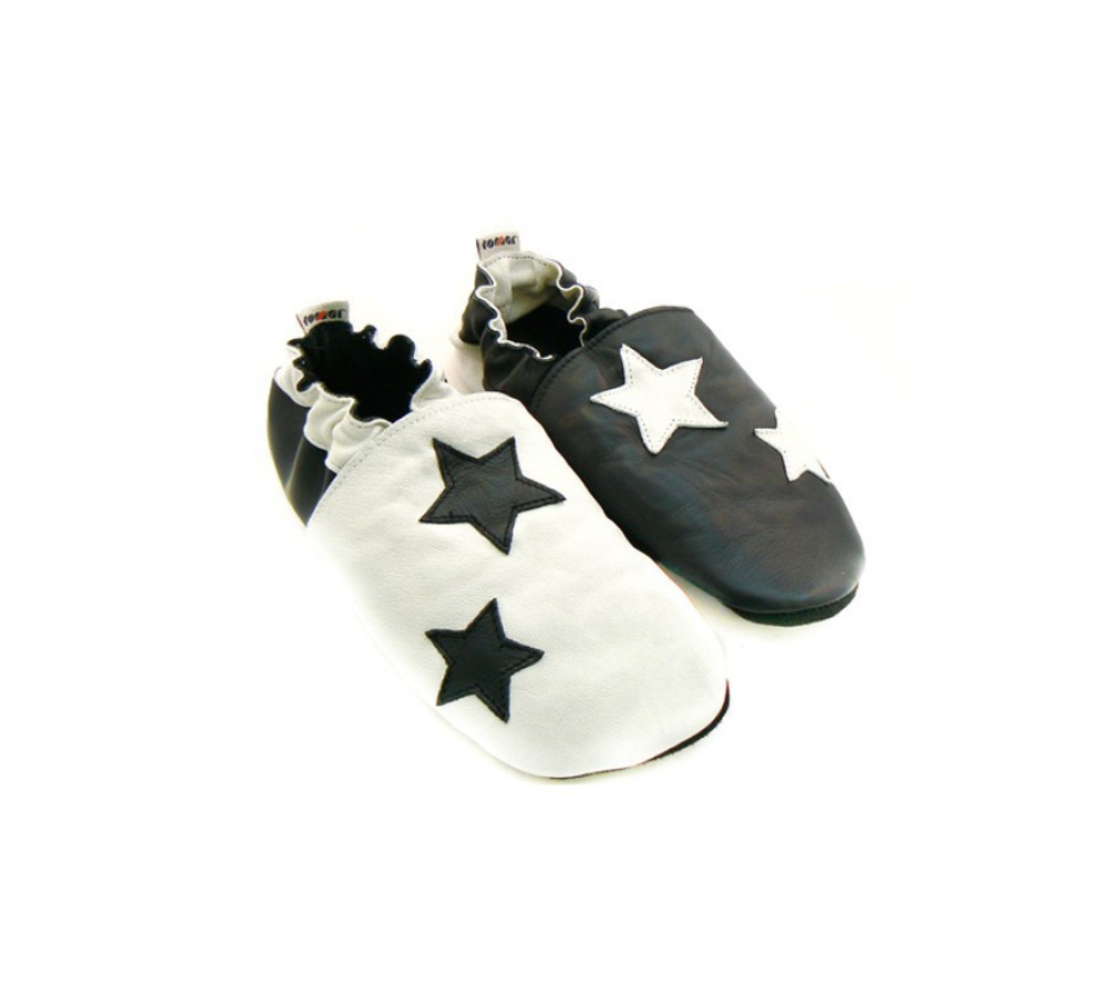 Kožené capačky Tomar hviezdy b&w - S 40/41SP