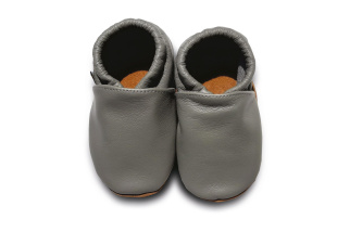 Kožené capačky Afelo - sivé - jednofarebné