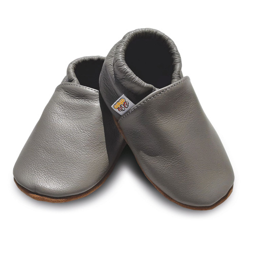 Kožené capačky Afelo - sivé - jednofarebné