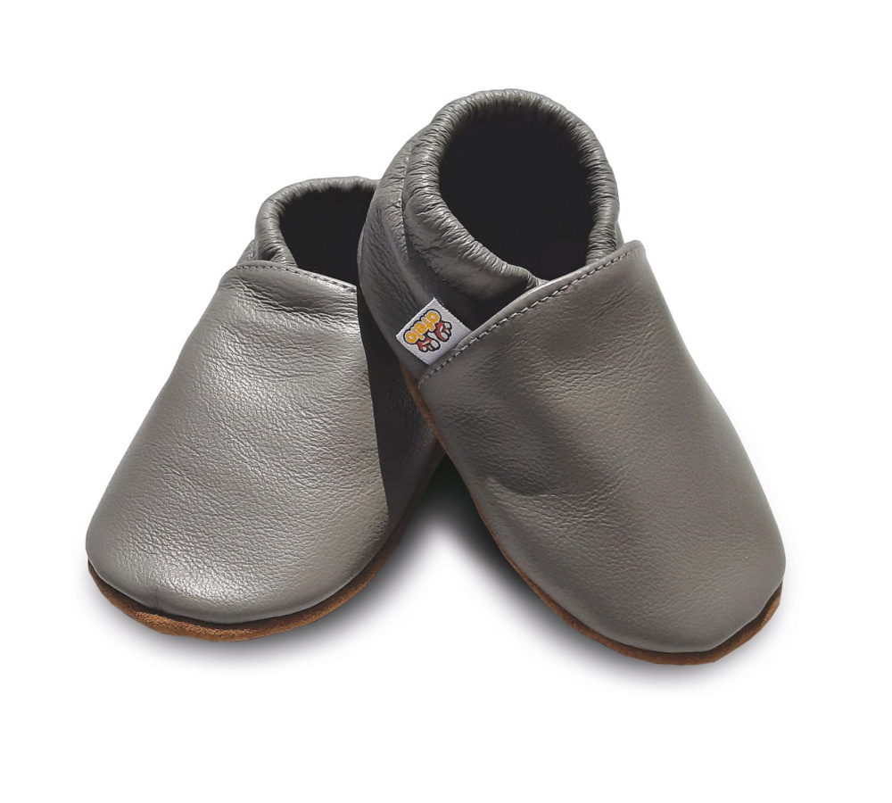 Kožené capačky Afelo - sivé - jednofarebné