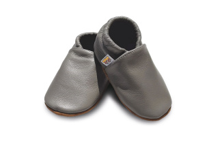 Kožené capačky Afelo - sivé - jednofarebné