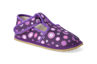 Beda - barefoot papučky KLASIK SLIM - violet flower