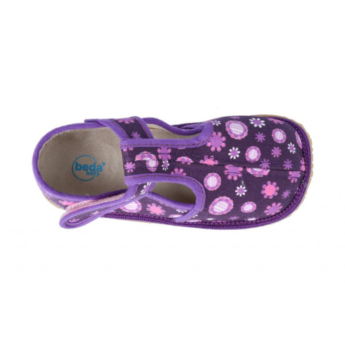 Beda - barefoot papučky KLASIK SLIM - violet flower