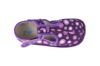 Beda - barefoot papučky KLASIK SLIM - violet flower
