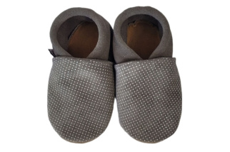 Kožené capačky Afelo - sivé bodkované