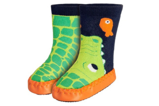 Ponožky s podrážkou - krokodíl