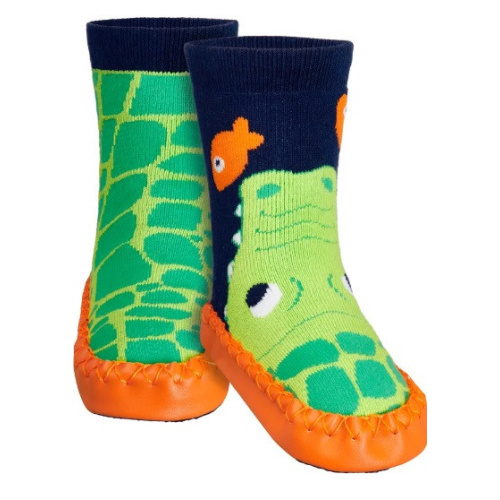 Ponožky s podrážkou - krokodíl