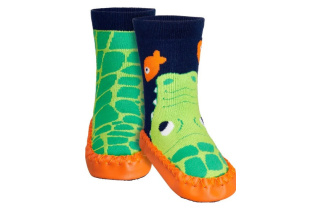 Ponožky s podrážkou - krokodíl