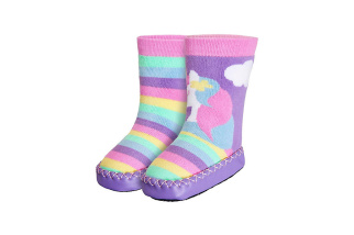 Ponožky s podrážkou - jednorožec