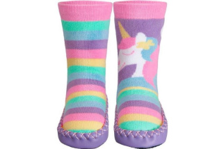 Ponožky s podrážkou - jednorožec