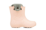 Camminare - detské zateplené gumáky žabka - svetlo ružové