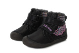 DDstep 073 Barefoot - zimné kožené topánky fluorescenčné - black