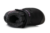 DDstep 073 Barefoot - zimné kožené topánky fluorescenčné - black