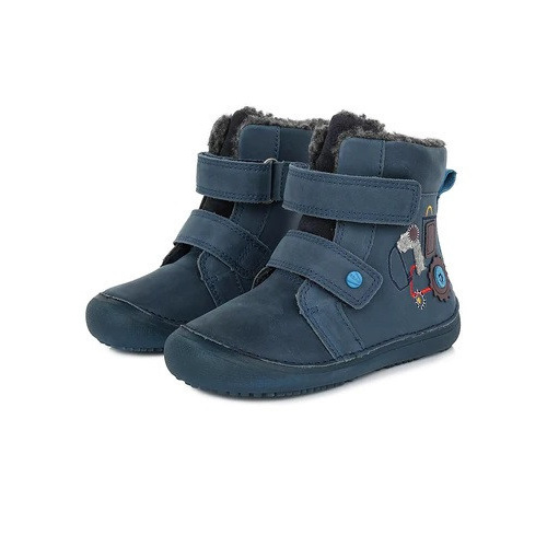 DDstep 063 Barefoot - zimné kožené topánky - royal blue