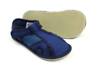 Barefoot papučky - EF - jednofarebné otvorené - Blue