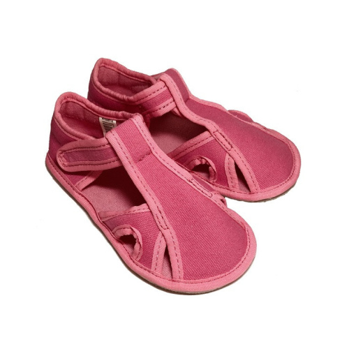 Barefoot papučky - EF - jednofarebné otvorené - Fuxia