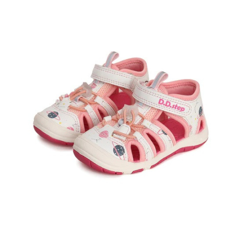 D.D.step sieťované sandále Quick Dry - White
