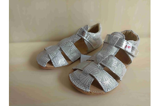 EF barefoot sandálky - bielo/strieborná fantázia