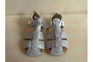 EF barefoot sandálky - bielo/strieborná fantázia