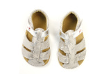 EF barefoot sandálky - bielo/strieborná fantázia