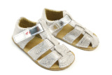EF barefoot sandálky - bielo/strieborná fantázia