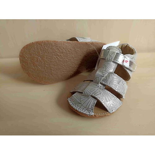 EF barefoot sandálky - bielo/strieborná fantázia