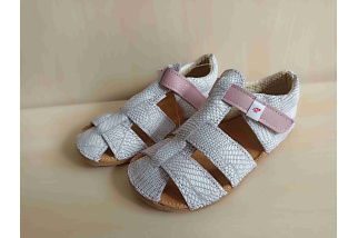 EF barefoot sandálky - ružovo biele vzory