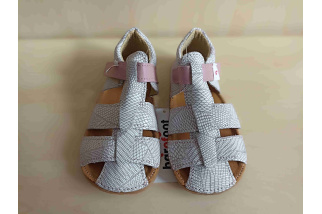 EF barefoot sandálky - ružovo biele vzory